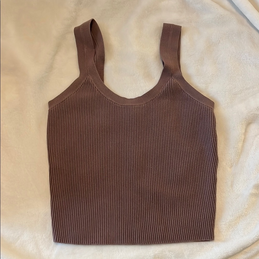 NWT Abercrombie & Fitch Brown Ribbed Tank Top Size Small